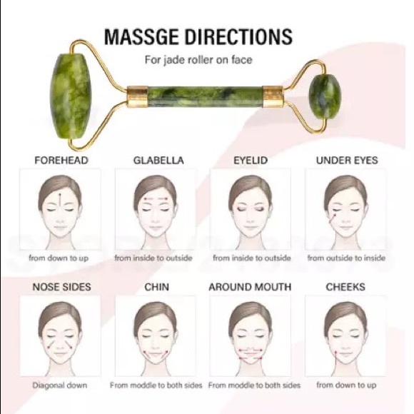 New Jade Roller & Gua Sha Heart Stone Massager Set - Picture 10 of 11